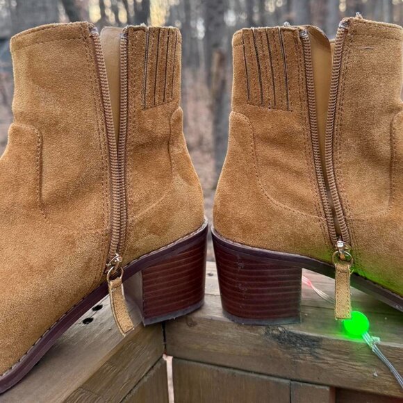 MODERN Faux Suede 'J.Crew' western faux suede boots ~ Golden Brandy #BU522 - Picture 5 of 13